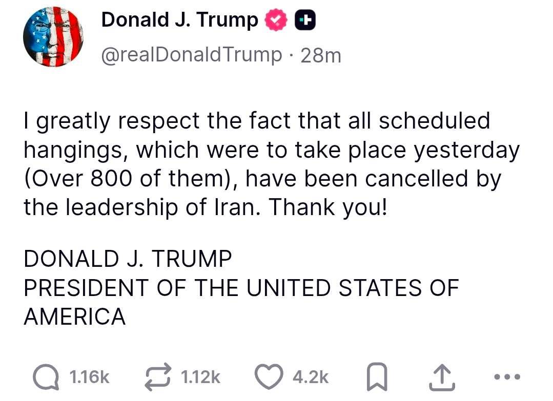 تشکر ترامپ از رهبر ایران توییت