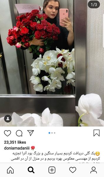 دسته گل خفن دنیا مدنی + عکس