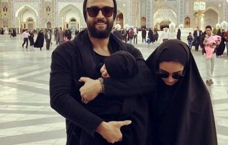 آقای خواننده وهمسر آمریکایی اش در حرم امام رضا (ع) + عکس