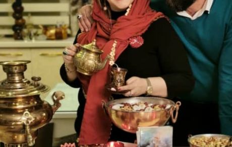 شب یلدایی بهاره رهنما و همسرش در منزلشان + عکس