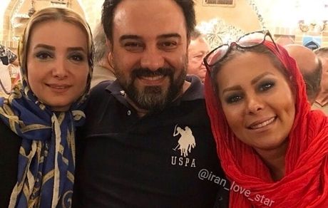 آقای بازیگر به همراه همسر و خواهرش در یک رستوران + عکس