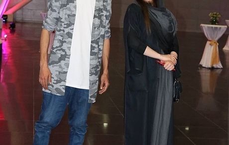 تلاش نافرجام خانم بازیگر برای هم قد شدن با بهرام افشاری + عکس