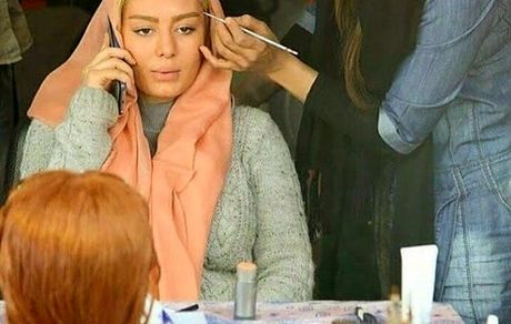 سحر قریشی در حال گریم + عکس