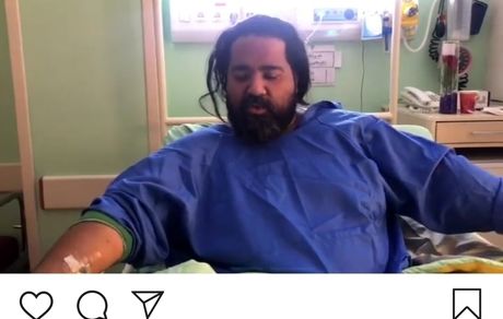 رضا صادقی روی تخت بیمارستان + عکس