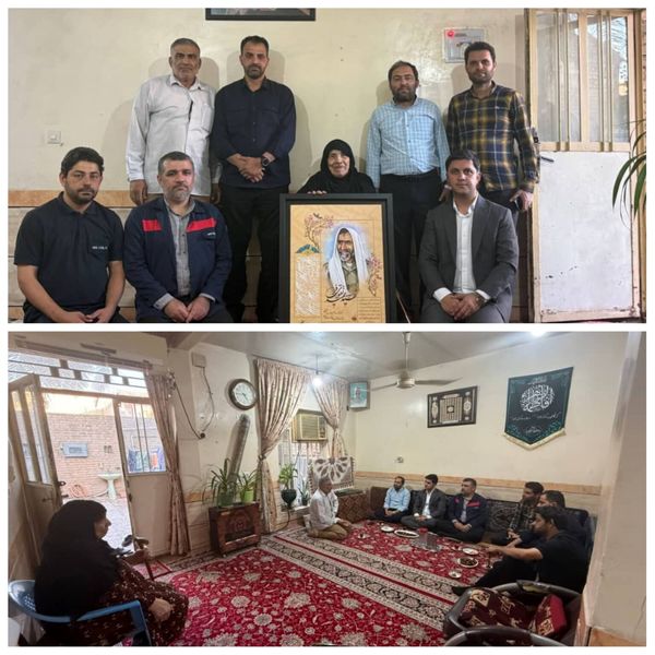 دیدار جمعی از کارکنان فولاد اکسین با خانواده شهید تقوی‌ فر/تجلیل از مقام شهدا و پاسداشت فرهنگ ایثار