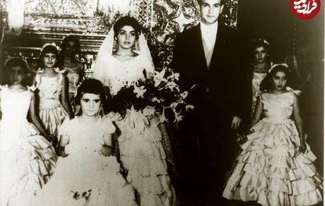 اردشیر زاهدی و شهناز پهلوی در لباس عروس و دامادی