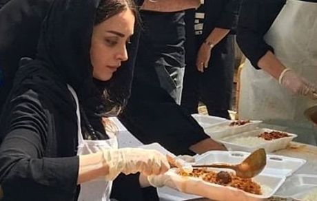 نذری کشیدن خانم بازیگر + عکس