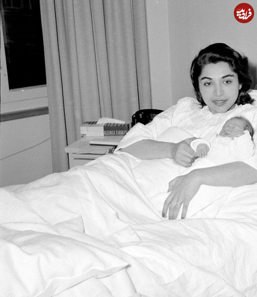 فاطمه پهلوی فرزند دهم رضاخان روی تخت بیمارستان در سوئیس