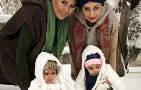 برف بازی یکتا ناصر و خواهرش به همراه دخترانشان + عکس