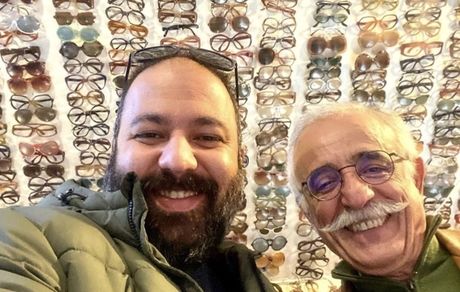 علی اوجی در کنار گریمور مشهور سینما + عکس