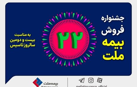 جشنواره فروش بیمه ملت با تخفیف ۲۲ درصدی و جوایز ویژه 