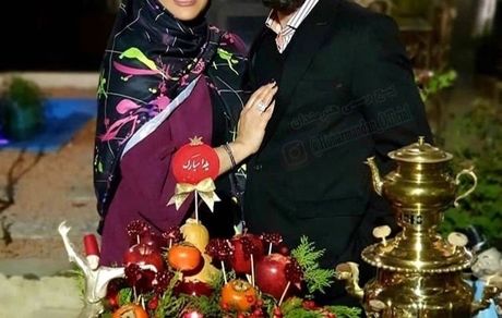 امیرحسین مدرس و همسرش در شب یلدا + عکس
