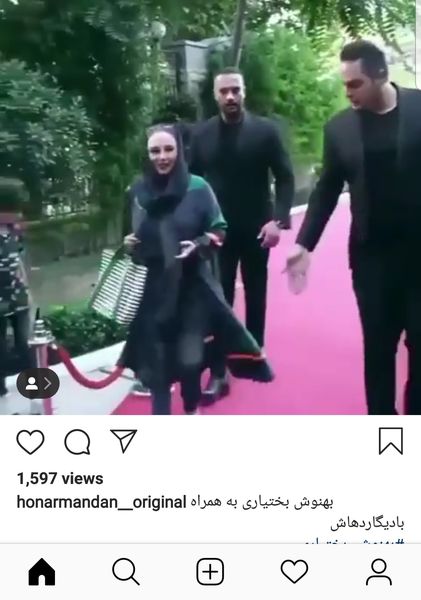 بهنوش بختیاریِ پرحاشیه و بادیگاردهایش + عکس