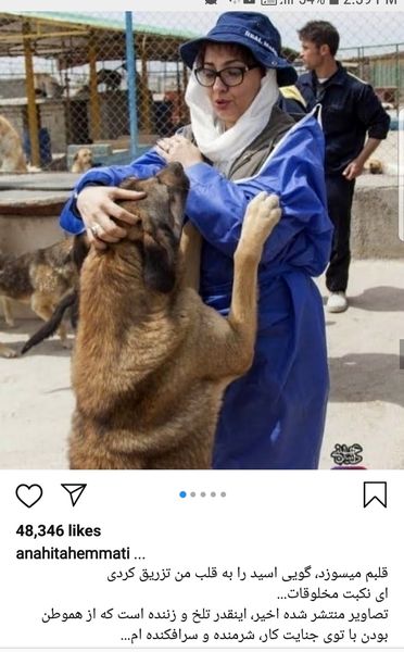 سگ بازی آناهیتا همتی + عکس